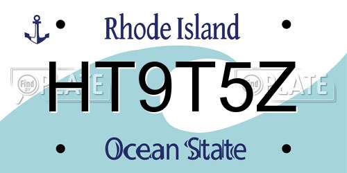 HT9T5Z Rhode Island License Plate