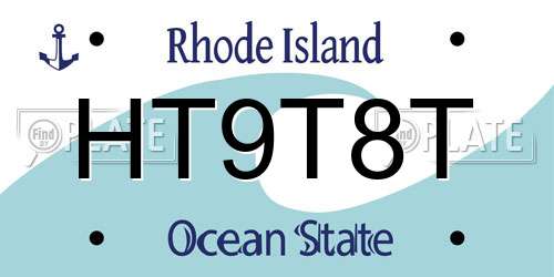 HT9T8T Rhode Island License Plate
