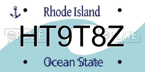 HT9T8Z Rhode Island License Plate