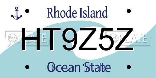 HT9Z5Z Rhode Island License Plate