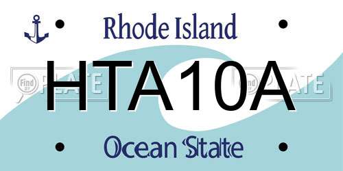 HTA10A Rhode Island License Plate