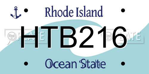 HTB216 Rhode Island License Plate