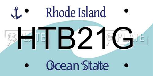 HTB21G Rhode Island License Plate