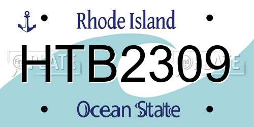 HTB2309 Rhode Island License Plate