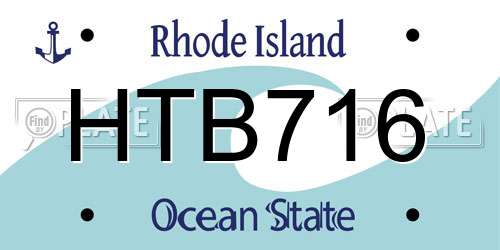 HTB716 Rhode Island License Plate