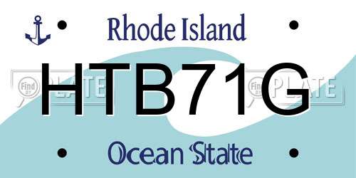 HTB71G Rhode Island License Plate