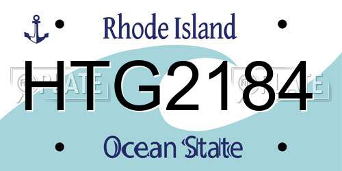 HTG2184 Rhode Island License Plate