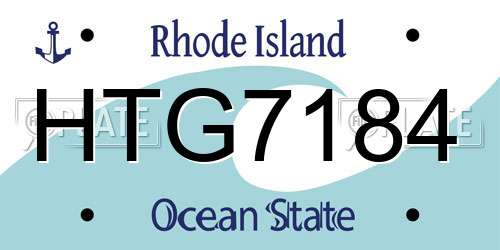 HTG7184 Rhode Island License Plate