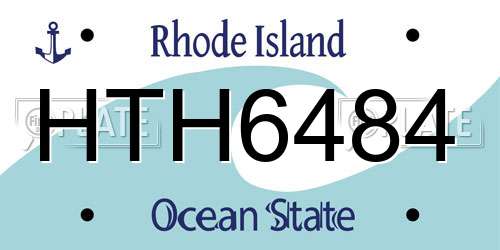 HTH6484 Rhode Island License Plate