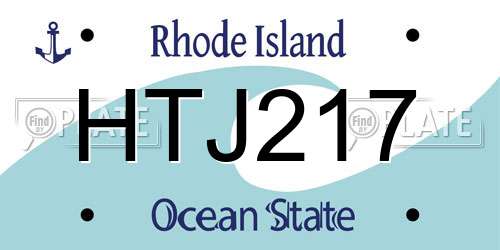 HTJ217 Rhode Island License Plate