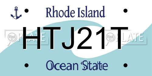 HTJ21T Rhode Island License Plate