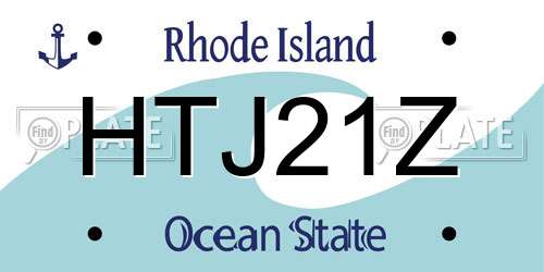 HTJ21Z Rhode Island License Plate