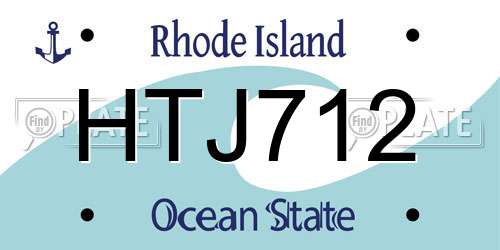 HTJ712 Rhode Island License Plate