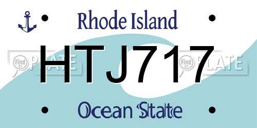 HTJ717 Rhode Island License Plate