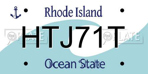 HTJ71T Rhode Island License Plate