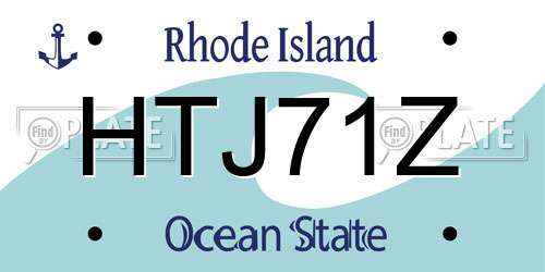 HTJ71Z Rhode Island License Plate