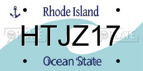 HTJZ17 Rhode Island License Plate