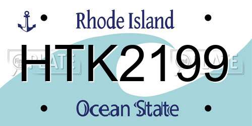 HTK2199 Rhode Island License Plate