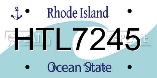 HTL7245 Rhode Island License Plate