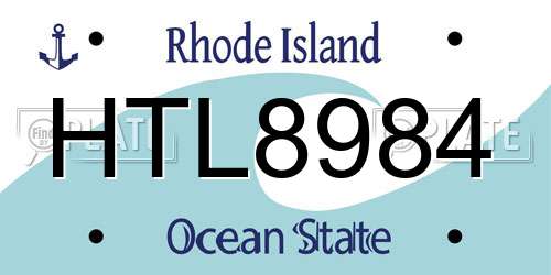 HTL8984 Rhode Island License Plate