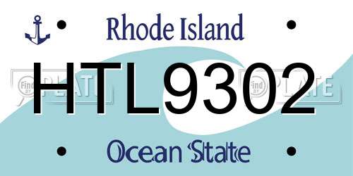 HTL9302 Rhode Island License Plate
