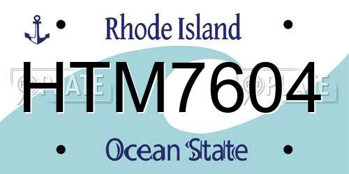HTM7604 Rhode Island License Plate