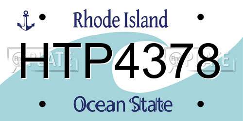 HTP4378 Rhode Island License Plate
