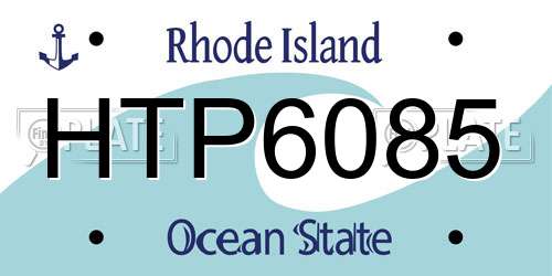 HTP6085 Rhode Island License Plate