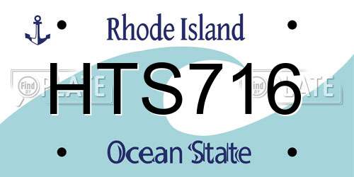 HTS716 Rhode Island License Plate
