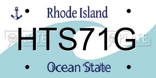 HTS71G Rhode Island License Plate