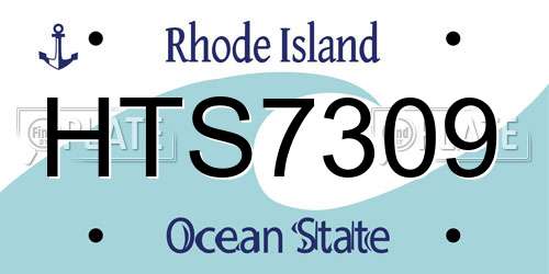 HTS7309 Rhode Island License Plate