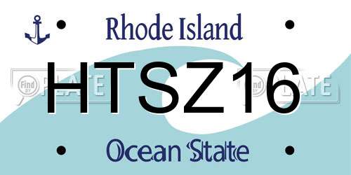 HTSZ16 Rhode Island License Plate