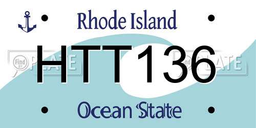 HTT136 Rhode Island License Plate