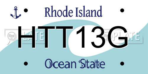 HTT13G Rhode Island License Plate
