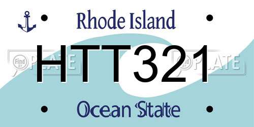 HTT321 Rhode Island License Plate