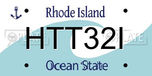 HTT32I Rhode Island License Plate