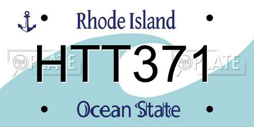 HTT371 Rhode Island License Plate