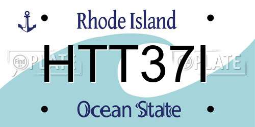HTT37I Rhode Island License Plate