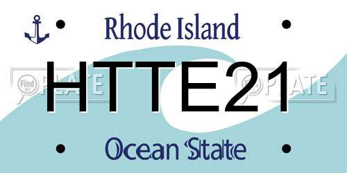 HTTE21 Rhode Island License Plate