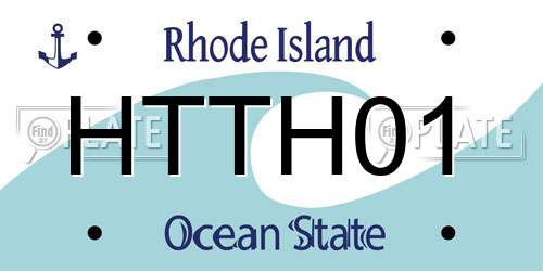 HTTH01 Rhode Island License Plate