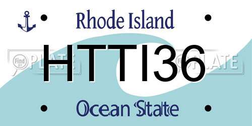 HTTI36 Rhode Island License Plate