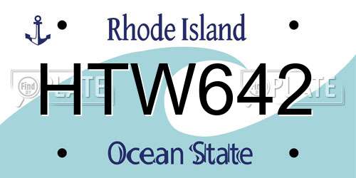 HTW642 Rhode Island License Plate