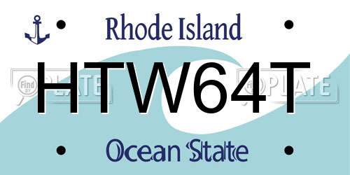 HTW64T Rhode Island License Plate