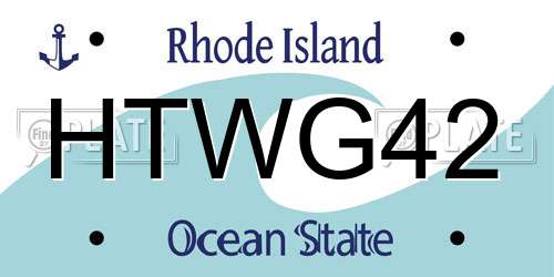 HTWG42 Rhode Island License Plate