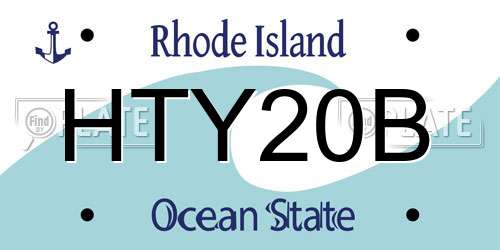 HTY20B Rhode Island License Plate