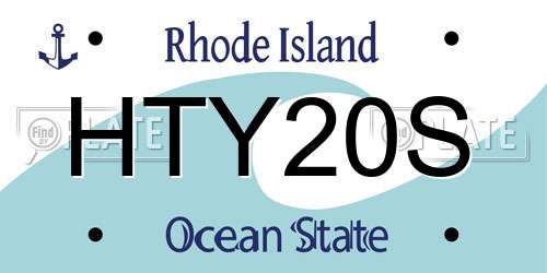 HTY20S Rhode Island License Plate