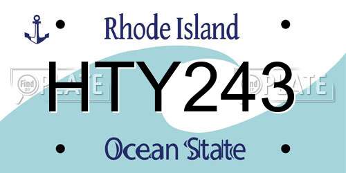 HTY243 Rhode Island License Plate
