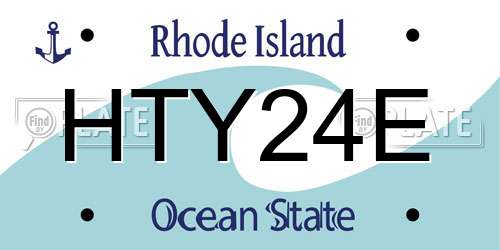 HTY24E Rhode Island License Plate
