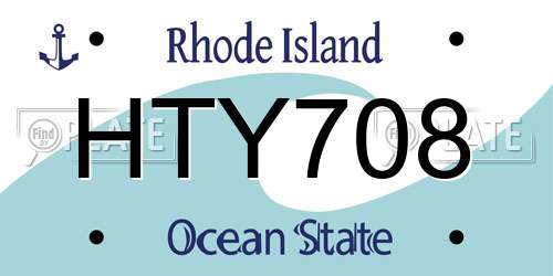 HTY708 Rhode Island License Plate