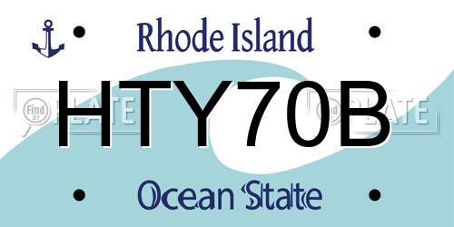 HTY70B Rhode Island License Plate